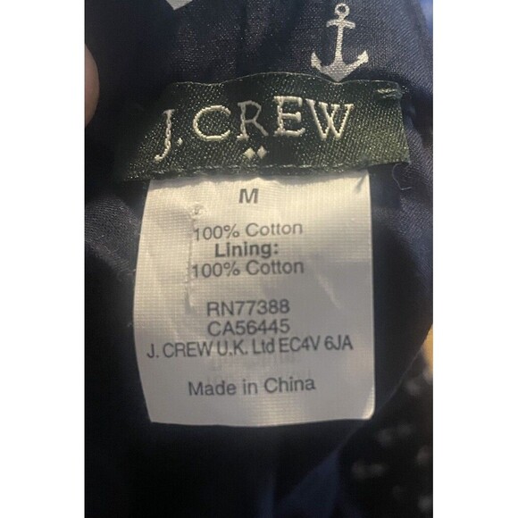Womens J.Crew Navy Blue Nautical Lined 100% Cotton Elastic Skirt Size M Pockets! - Picture 3 of 3